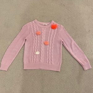 Crewcuts pink sweater with Pom poms